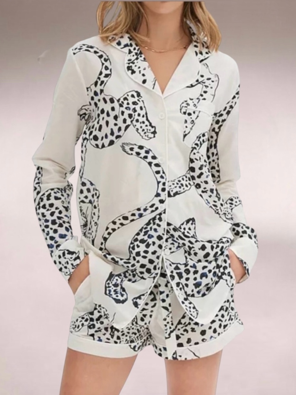 New! DESMOND & DEMPSEY Jaguar Organic Cotton Pajama Set